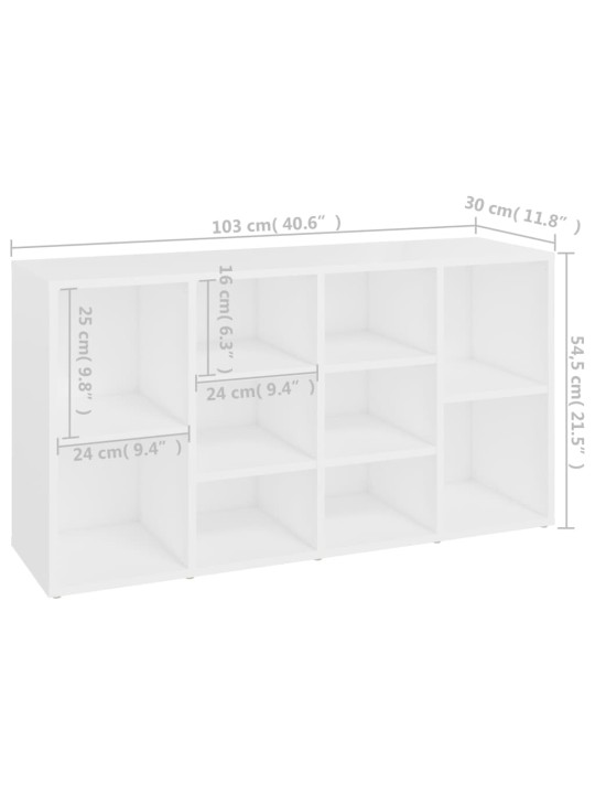 Lavice s botníkem bílá 103 x 30 x 54,5 cm kompozitní dřevo