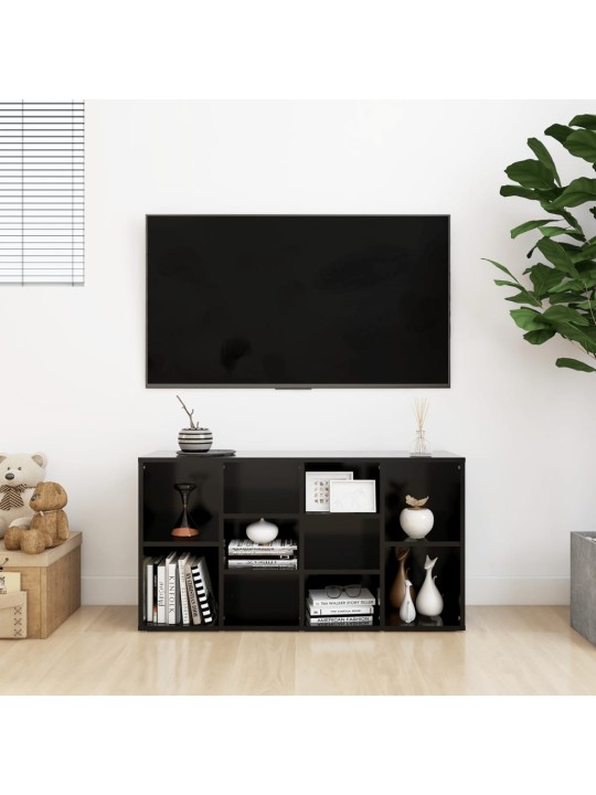 Lavice s botníkem černá 103 x 30 x 54,5 cm kompozitní dřevo