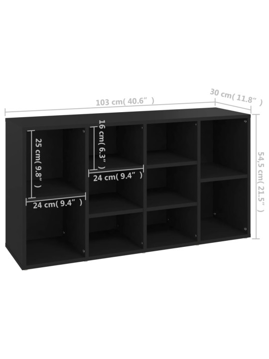 Lavice s botníkem černá 103 x 30 x 54,5 cm kompozitní dřevo