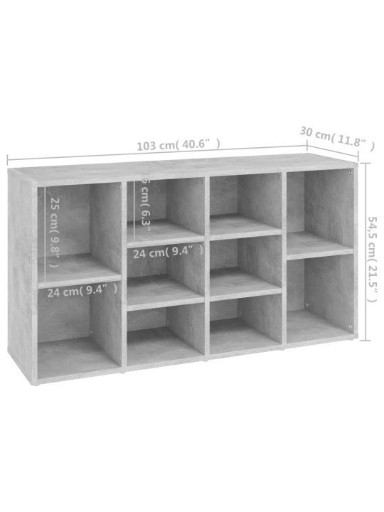 Lavice s botníkem betonově šedá 103x30x54,5 cm kompozitní dřevo