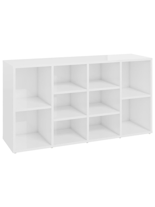 Lavice s botníkem bílá lesklá 103x30x54,5 cm kompozitní dřevo