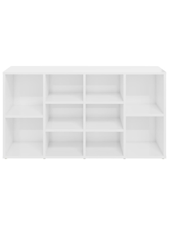 Lavice s botníkem bílá lesklá 103x30x54,5 cm kompozitní dřevo