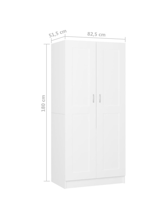 Šatní skříň bílá 82,5 x 51,5 x 180 cm kompozitní dřevo