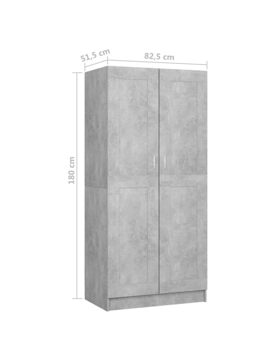 Šatní skříň betonově šedá 82,5 x 51,5 x 180 cm kompozitní dřevo