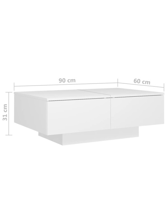 Konferenční stolek bílý 90 x 60 x 31 cm kompozitní dřevo