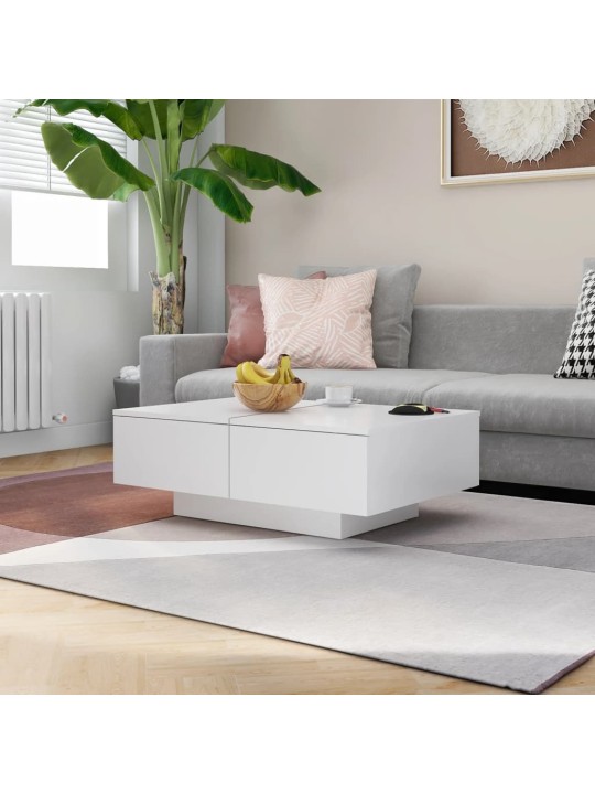 Konferenční stolek bílý 90 x 60 x 31 cm kompozitní dřevo