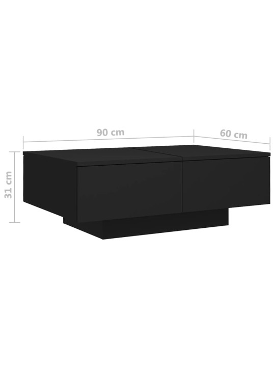 Konferenční stolek černý 90 x 60 x 31 cm kompozitní dřevo