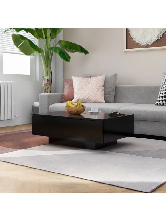 Konferenční stolek černý 90 x 60 x 31 cm kompozitní dřevo