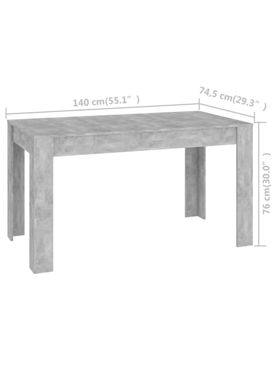 Jídelní stůl betonově šedý 140 x 74,5 x 76 cm kompozitní dřevo