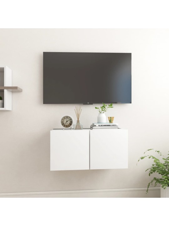 Závěsná TV skříňka bílá 60x30x30 cm
