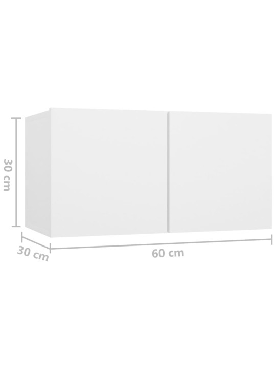 Závěsné TV skříňky 3 ks bílé 60x30x30 cm