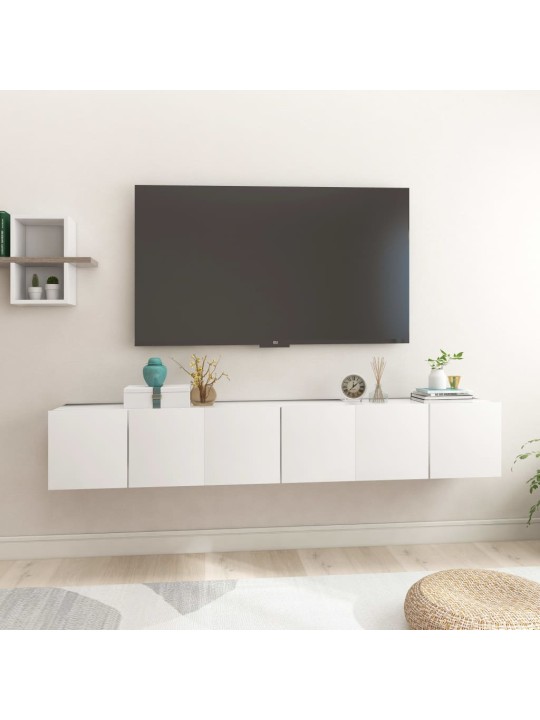 Závěsné TV skříňky 3 ks bílé 60x30x30 cm