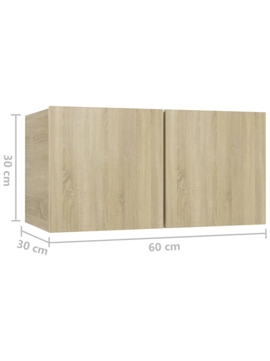 Závěsná TV skříňka dub sonoma 60x30x30 cm