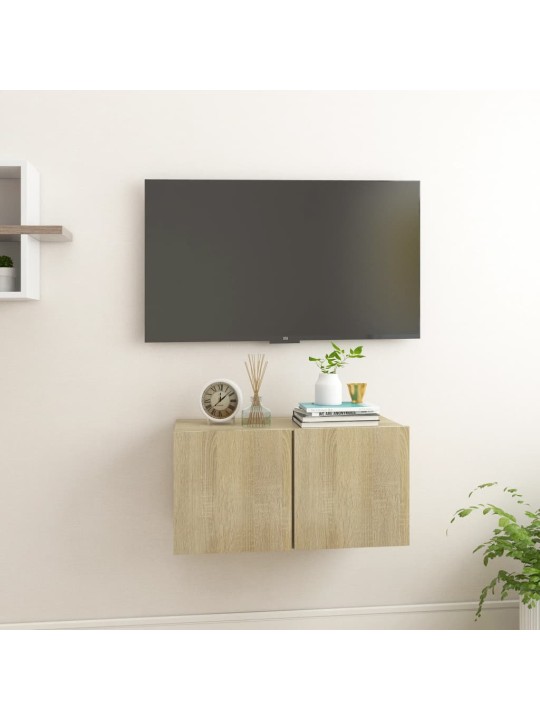 Závěsná TV skříňka dub sonoma 60x30x30 cm