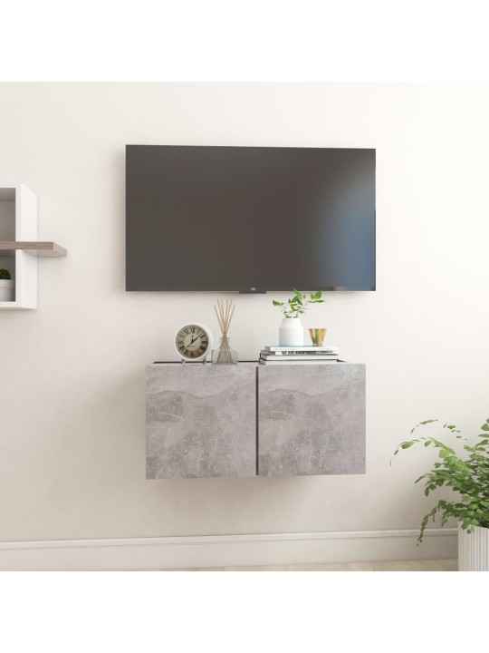 Závěsná TV skříňka betonově šedá 60x30x30 cm
