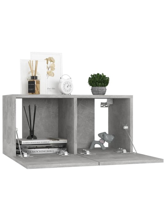 Závěsné TV skříňky 3 ks betonově šedé 60x30x30 cm