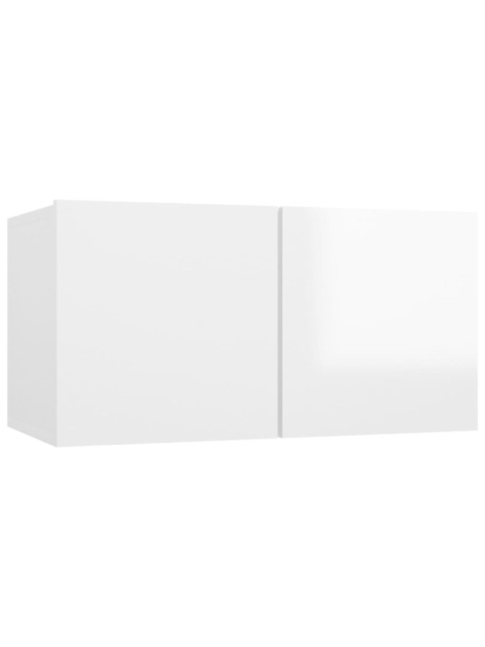 Závěsné TV skříňky 2 ks bílé s vysokým leskem 60x30x30 cm