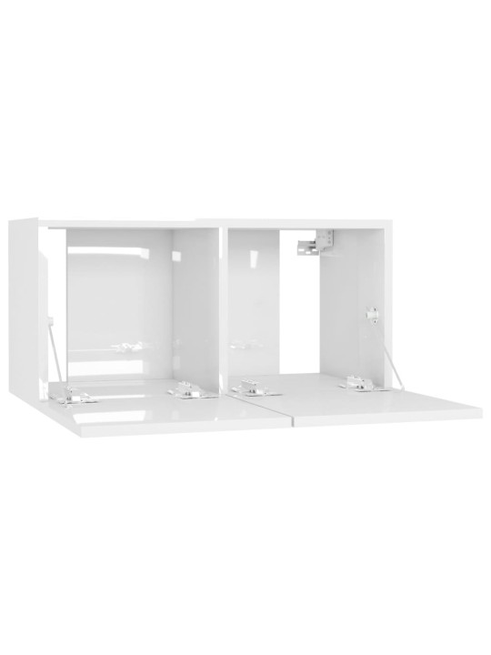 Závěsné TV skříňky 2 ks bílé s vysokým leskem 60x30x30 cm
