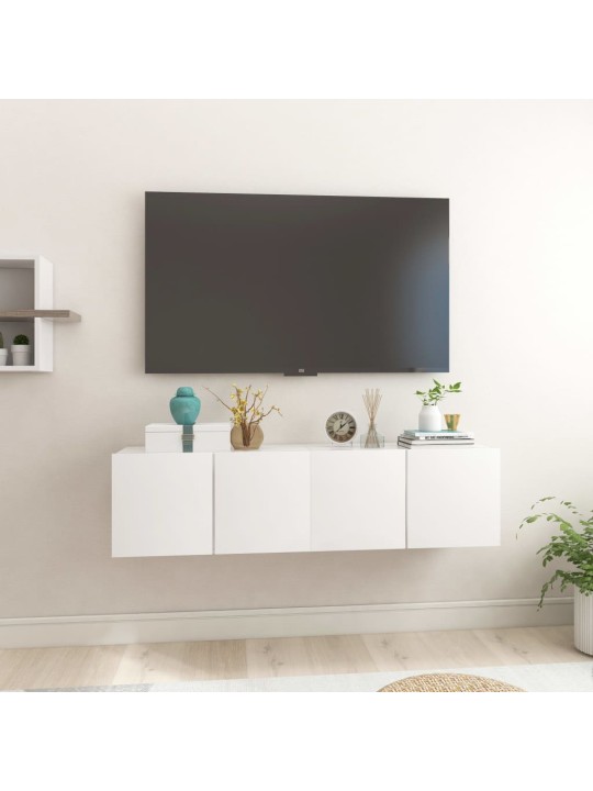 Závěsné TV skříňky 2 ks bílé s vysokým leskem 60x30x30 cm