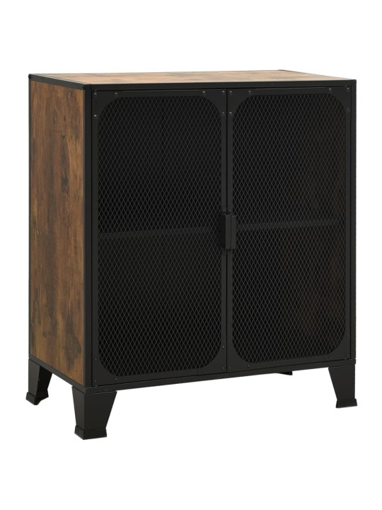 Úložná skříň rustikální hnědá 72 x 36 x 82 cm kov a MDF