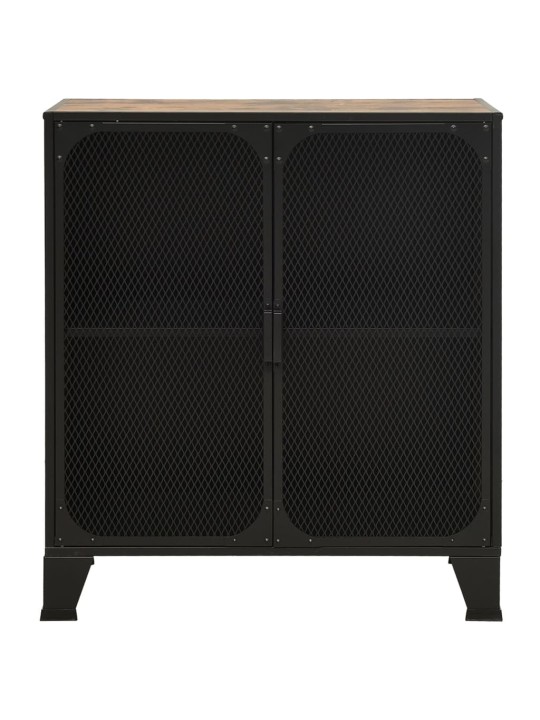 Úložná skříň rustikální hnědá 72 x 36 x 82 cm kov a MDF
