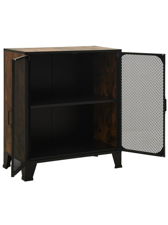 Úložná skříň rustikální hnědá 72 x 36 x 82 cm kov a MDF