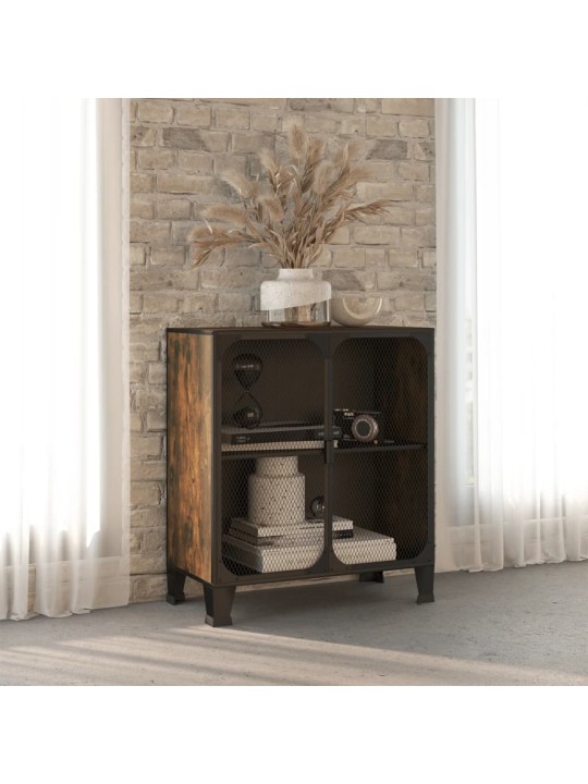 Úložná skříň rustikální hnědá 72 x 36 x 82 cm kov a MDF