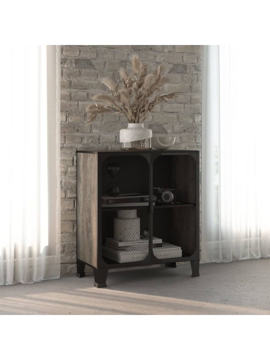 Úložná skříň šedá 72 x 36 x 82 cm kov a MDF