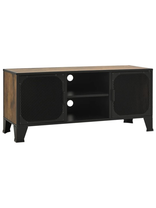 TV skříňka rustikální hnědá 105 x 36 x 47 cm kov a MDF