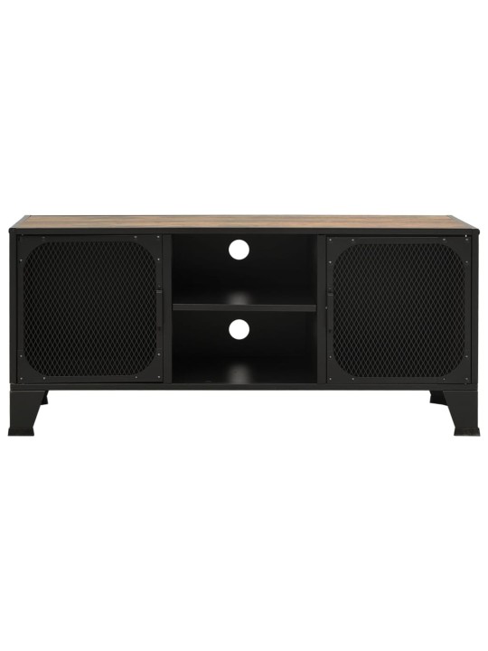 TV skříňka rustikální hnědá 105 x 36 x 47 cm kov a MDF