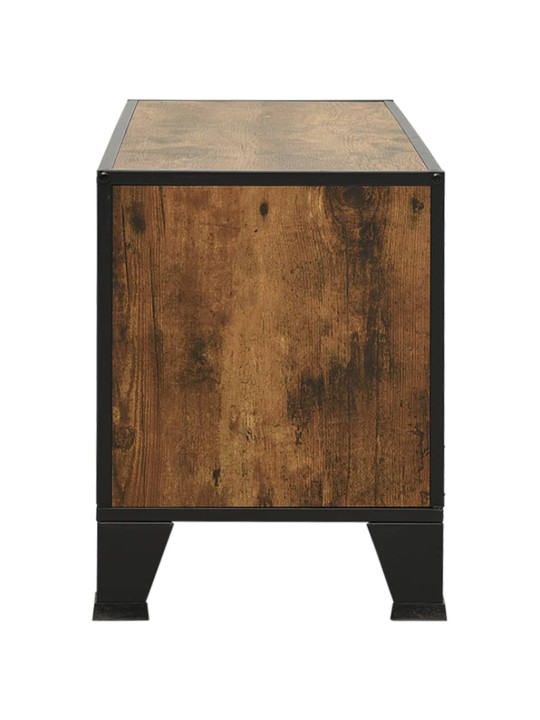 TV skříňka rustikální hnědá 105 x 36 x 47 cm kov a MDF