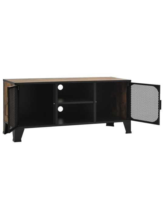 TV skříňka rustikální hnědá 105 x 36 x 47 cm kov a MDF