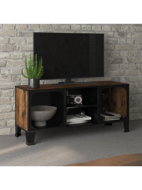 TV skříňka rustikální hnědá 105 x 36 x 47 cm kov a MDF