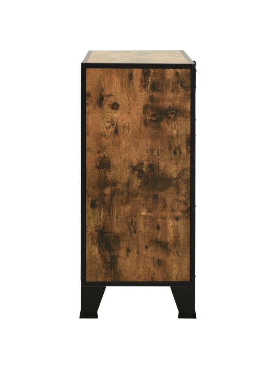 Úložná skříň rustikální hnědá 72 x 36 x 82 cm kov a MDF