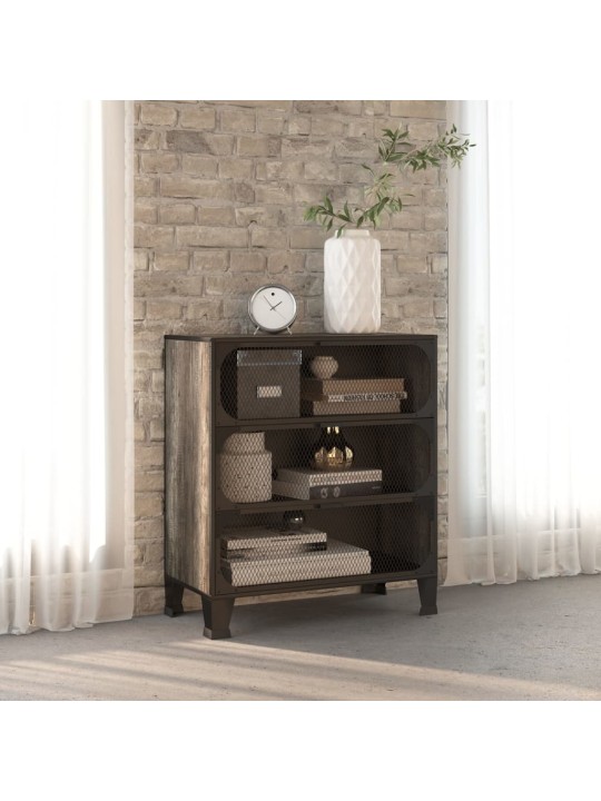 Úložná skříň šedá 72 x 36 x 82 cm kov a MDF