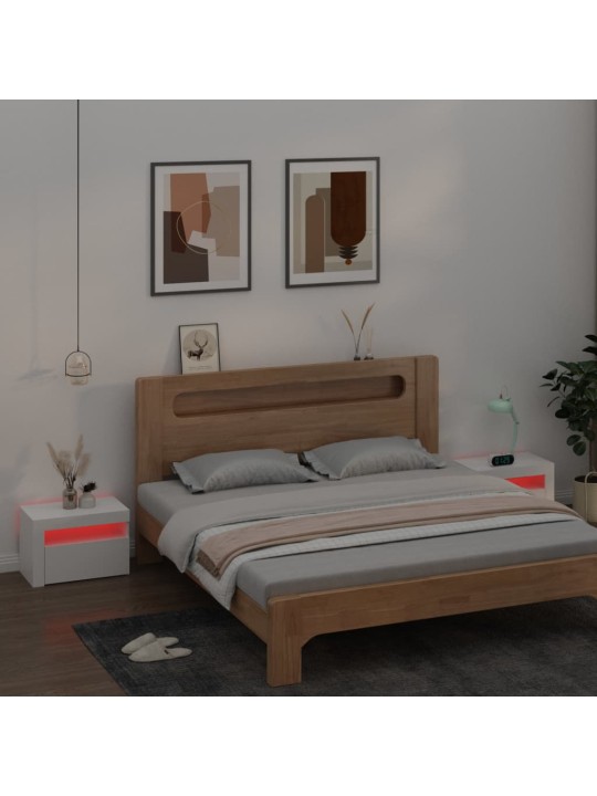 Noční stolky 2 ks s LED osvětlením bílé 60 x 35 x 40 cm