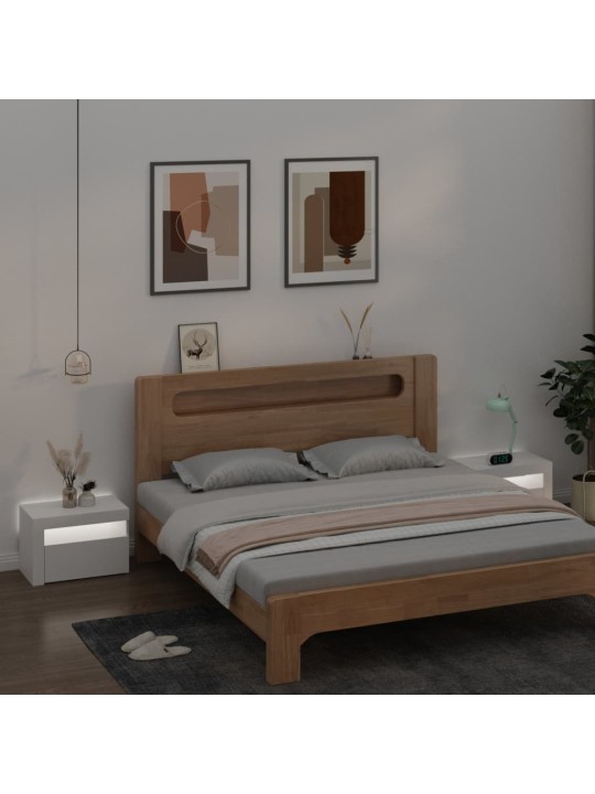 Noční stolky 2 ks s LED osvětlením bílé 60 x 35 x 40 cm