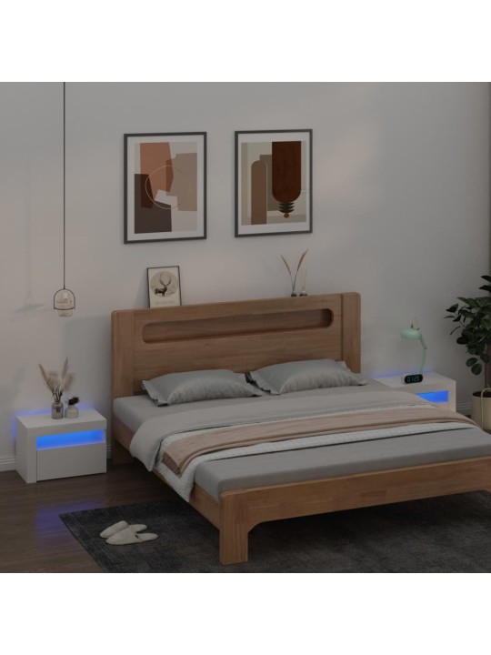 Noční stolky 2 ks s LED osvětlením bílé 60 x 35 x 40 cm