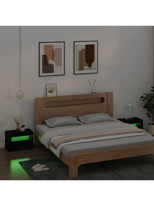 Noční stolky 2 ks s LED osvětlením černé 60 x 35 x 40 cm