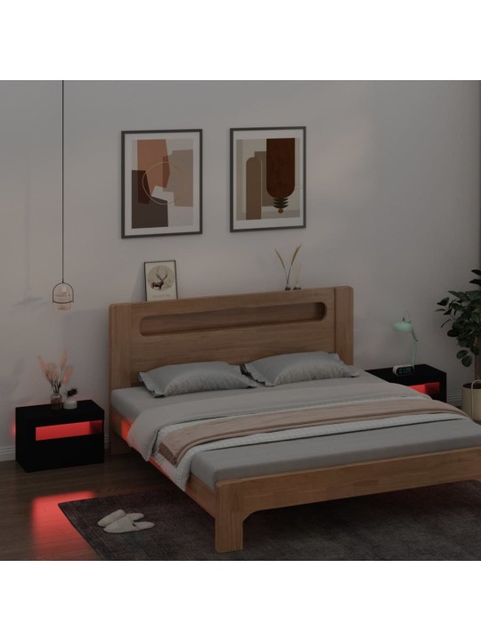 Noční stolky 2 ks s LED osvětlením černé 60 x 35 x 40 cm