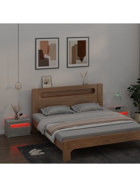 Noční stolky 2 ks s LED osvětlením betonově šedé 60x35x40 cm