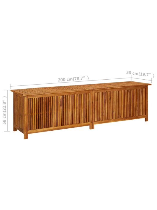 Zahradní úložný box 200 x 50 x 58 cm masivní akáciové dřevo