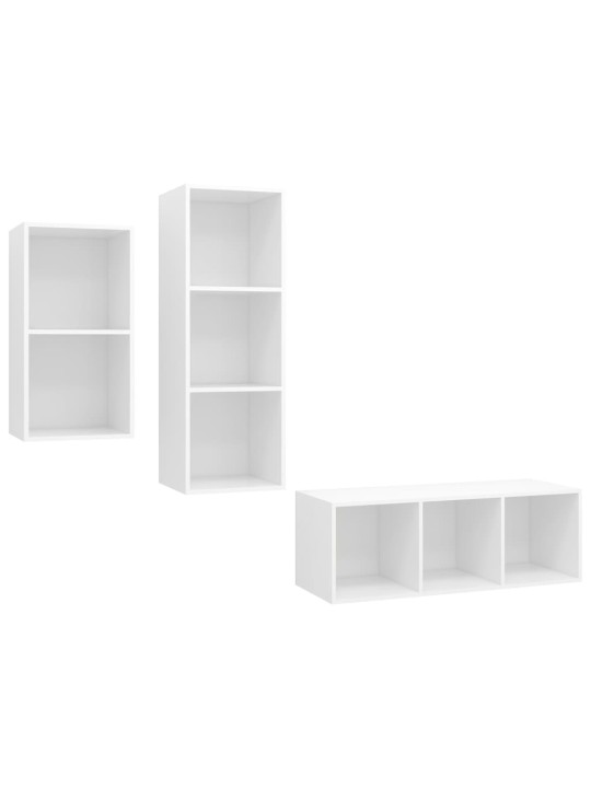 3dílný set TV skříněk bílý dřevotříska
