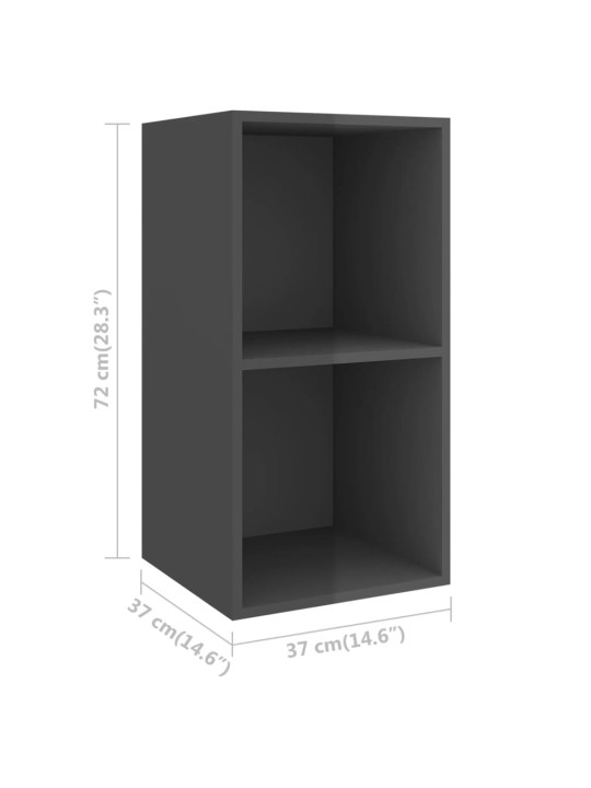 3dílný set TV skříněk šedý s vysokým leskem kompozitní dřevo