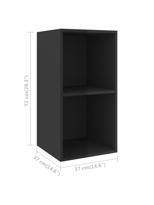 3dílný set TV skříněk černé s vysokým leskem kompozitní dřevo