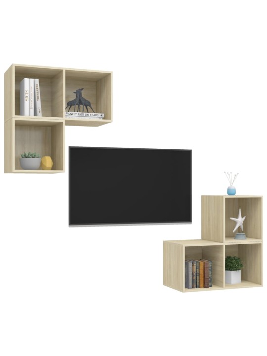 4dílný set TV skříněk dub sonoma kompozitní dřevo