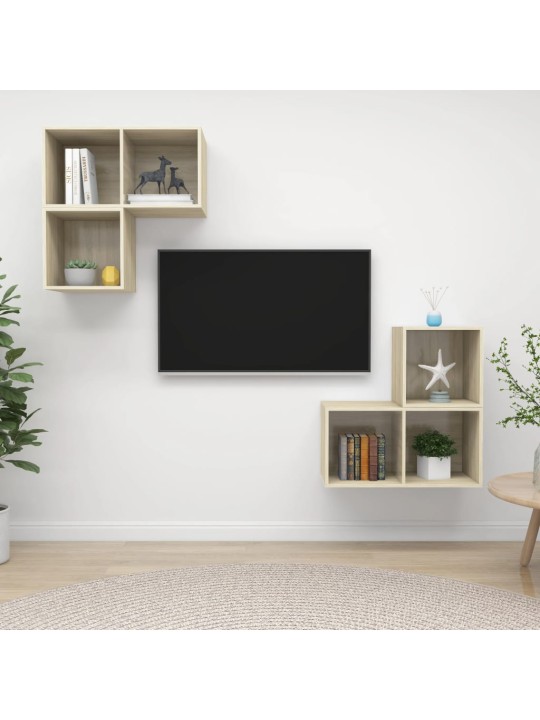 4dílný set TV skříněk dub sonoma kompozitní dřevo
