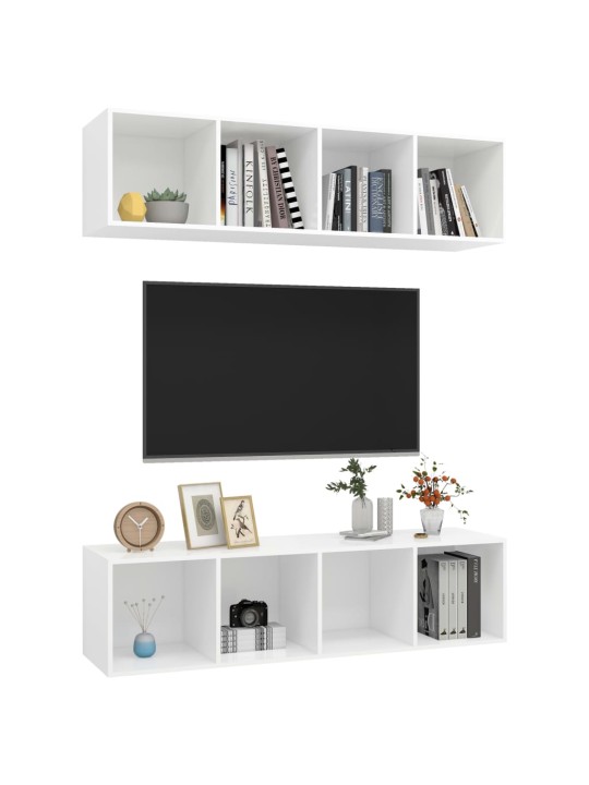 Nástěnné TV skříňky 2 ks bílé kompozitní dřevo