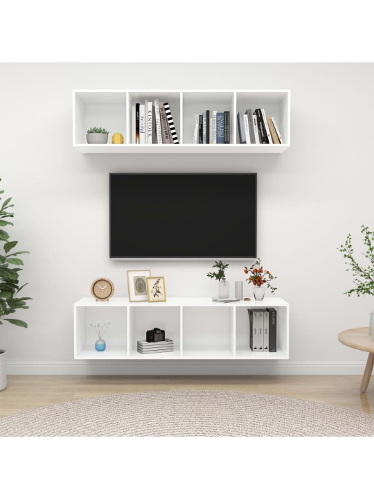 Nástěnné TV skříňky 2 ks bílé kompozitní dřevo
