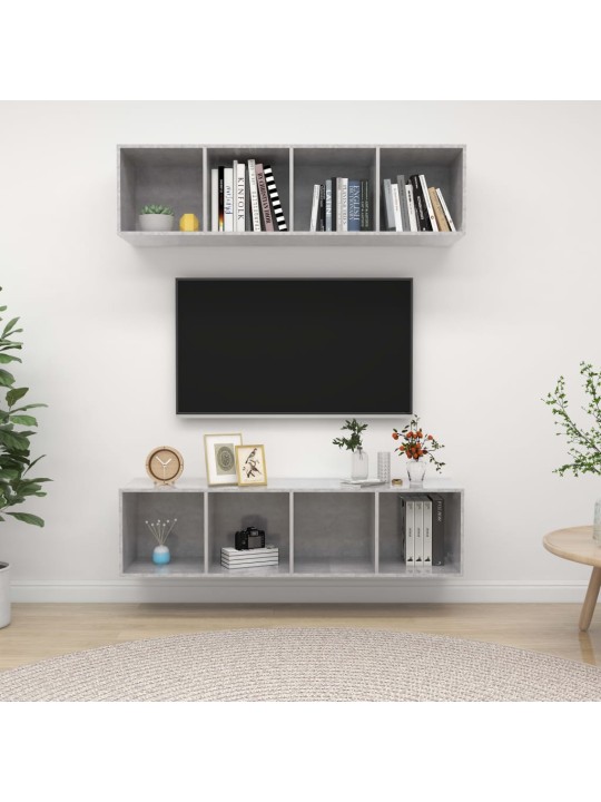 Nástěnné tv skříňky 2 ks betonově šedé dřevotříska